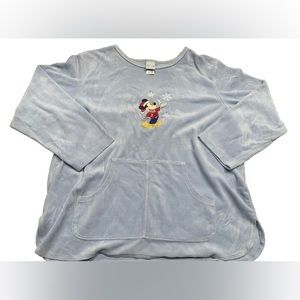 Vintage Velour Disney Mickey Mouse Blue‎ Sweater XL Long Sleeve